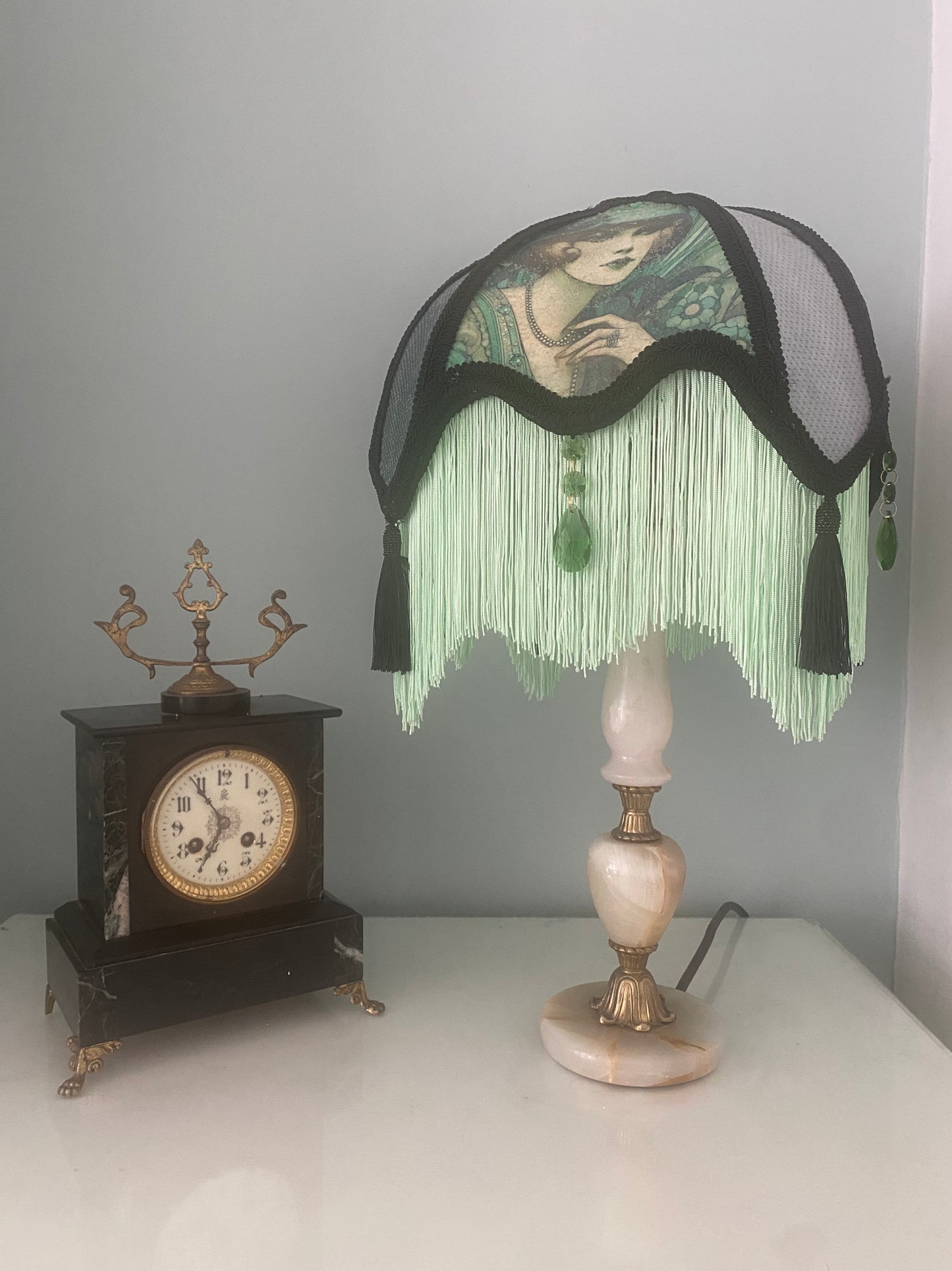 Art Deco fringed lampshade: The Gretta Palour shade