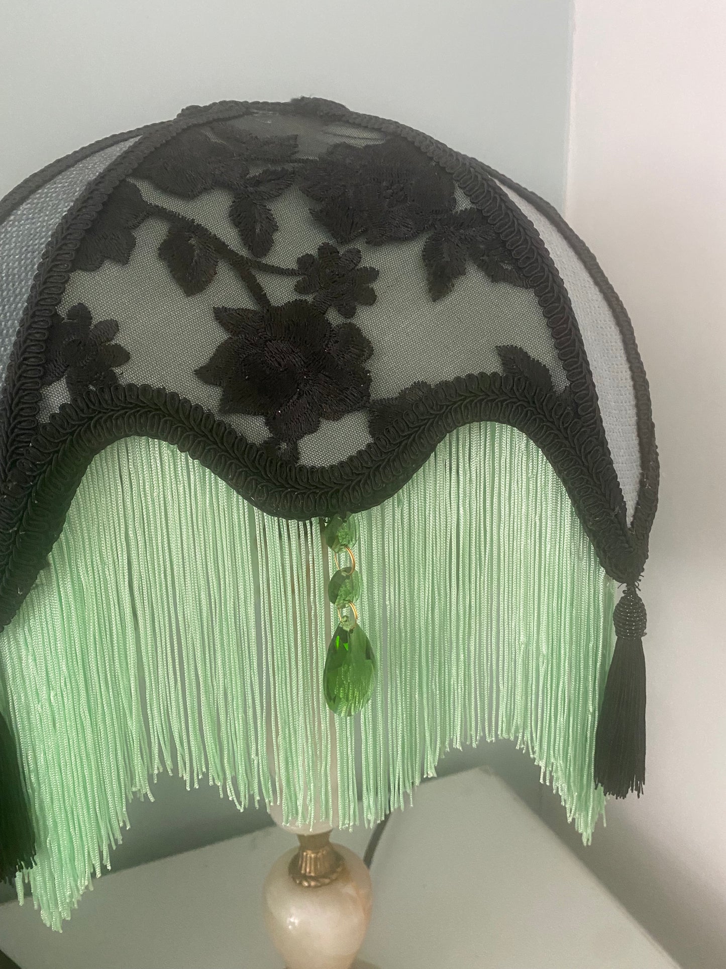 Art Deco fringed lampshade: The Gretta Palour shade