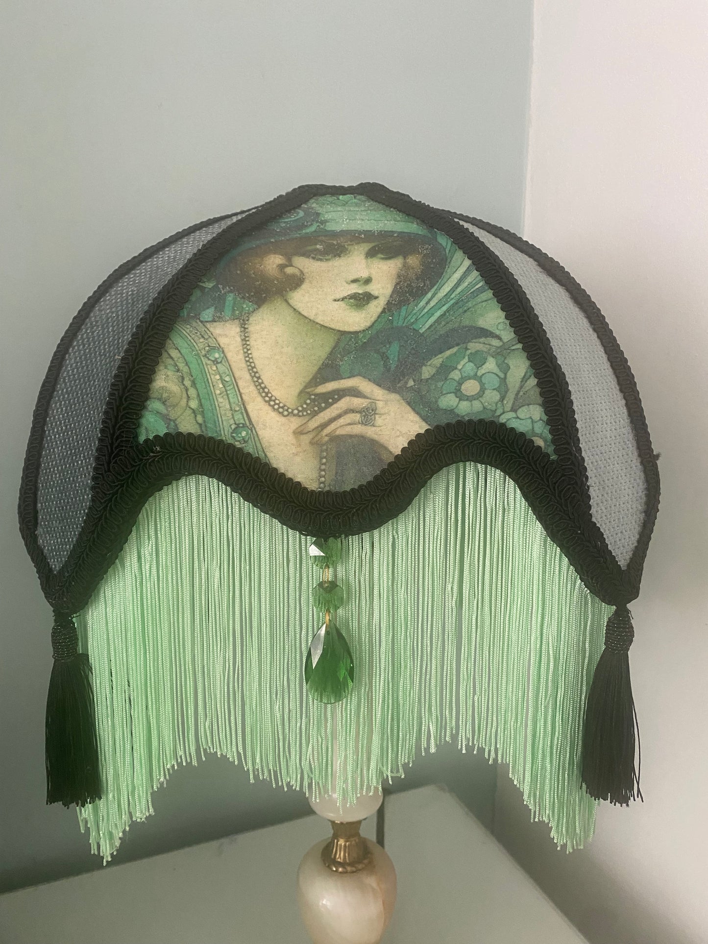 Art Deco fringed lampshade: The Gretta Palour shade