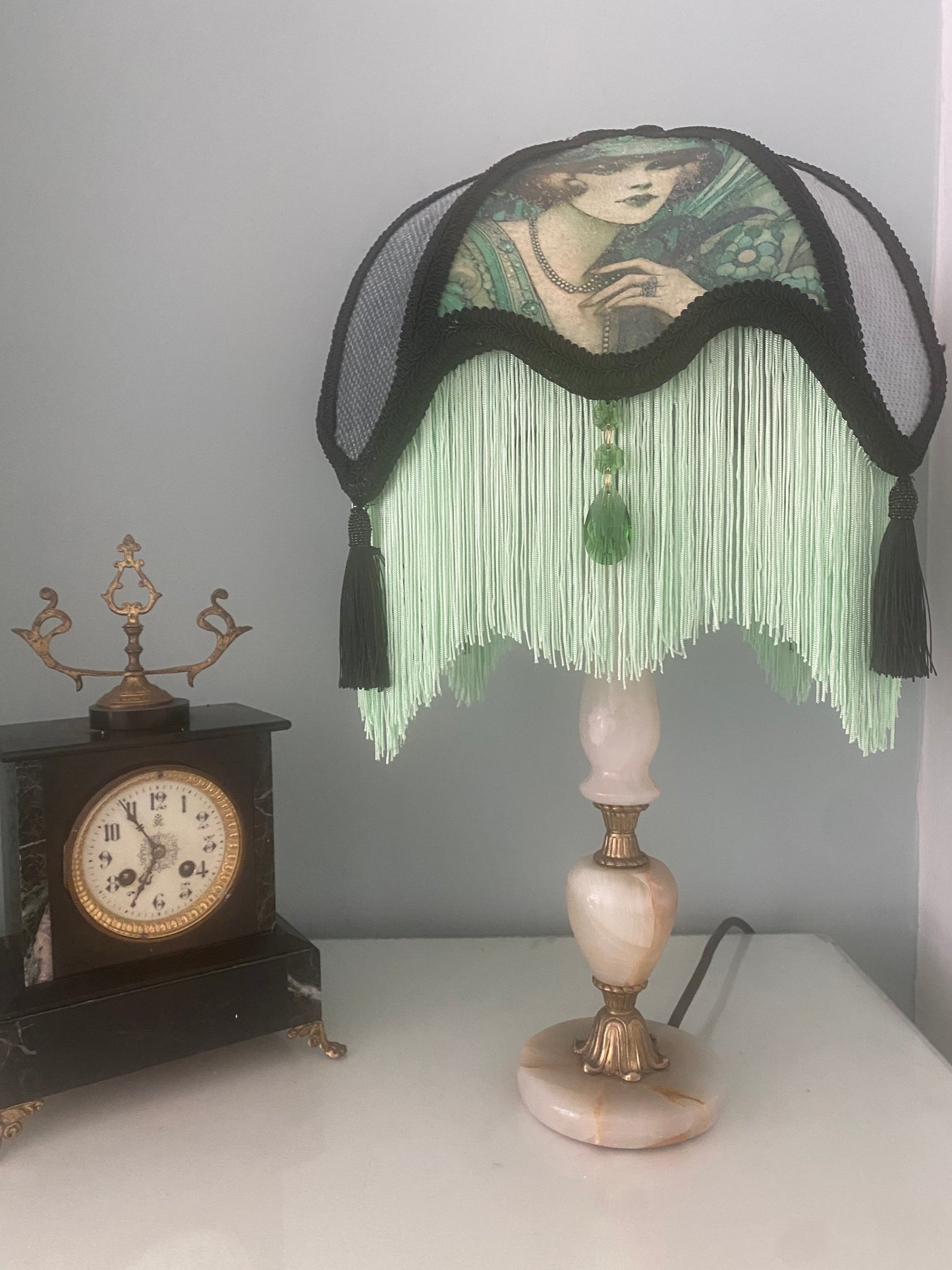 Art Deco fringed lampshade: The Gretta Palour shade