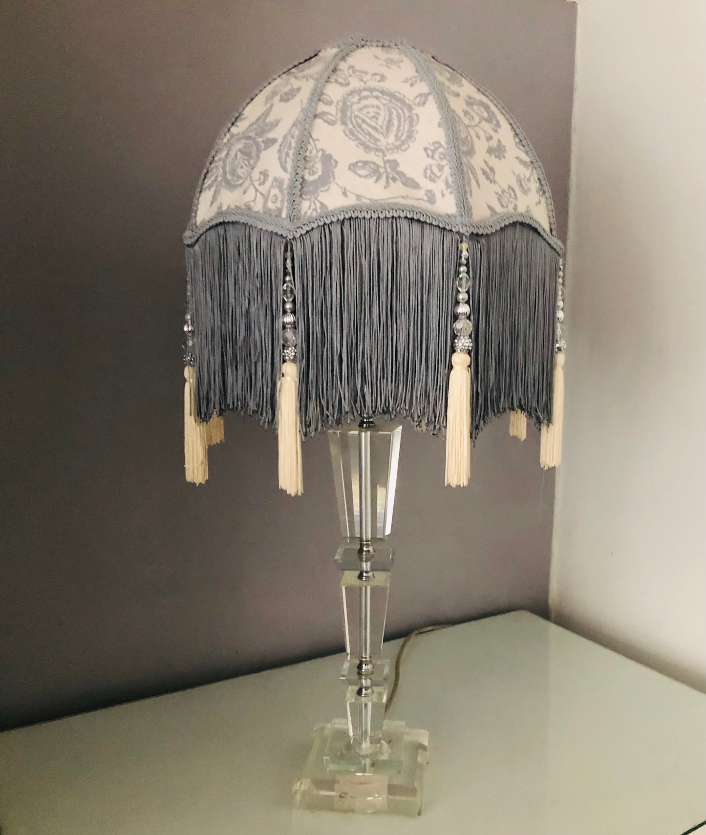 Victorian Fringed lampshade : Polly parachute parlour shade