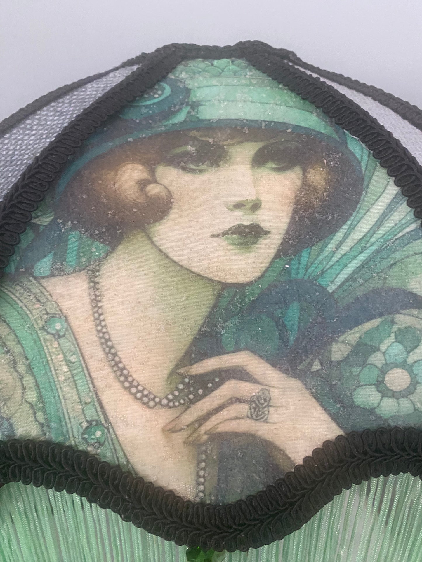 Art Deco fringed lampshade: The Gretta Palour shade