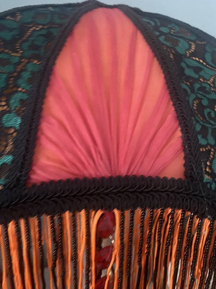 Art Deco fringed lampshade: The Sunset Palour shade