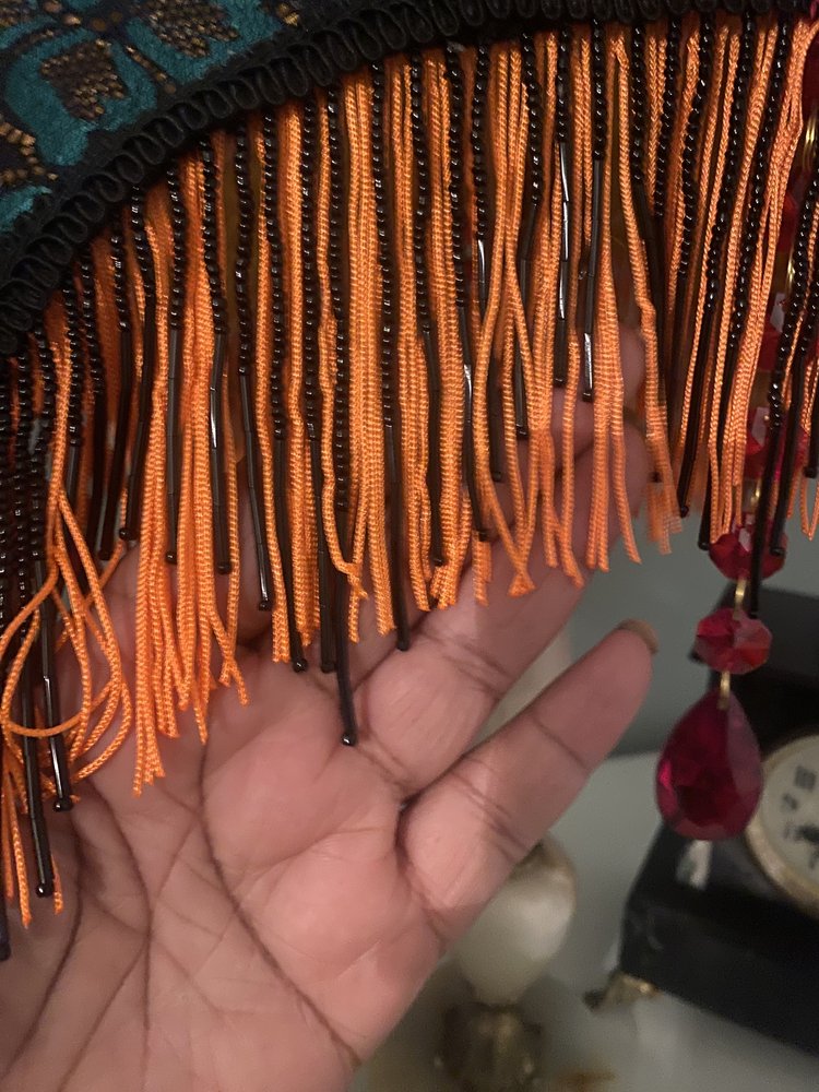 Art Deco fringed lampshade: The Sunset Palour shade