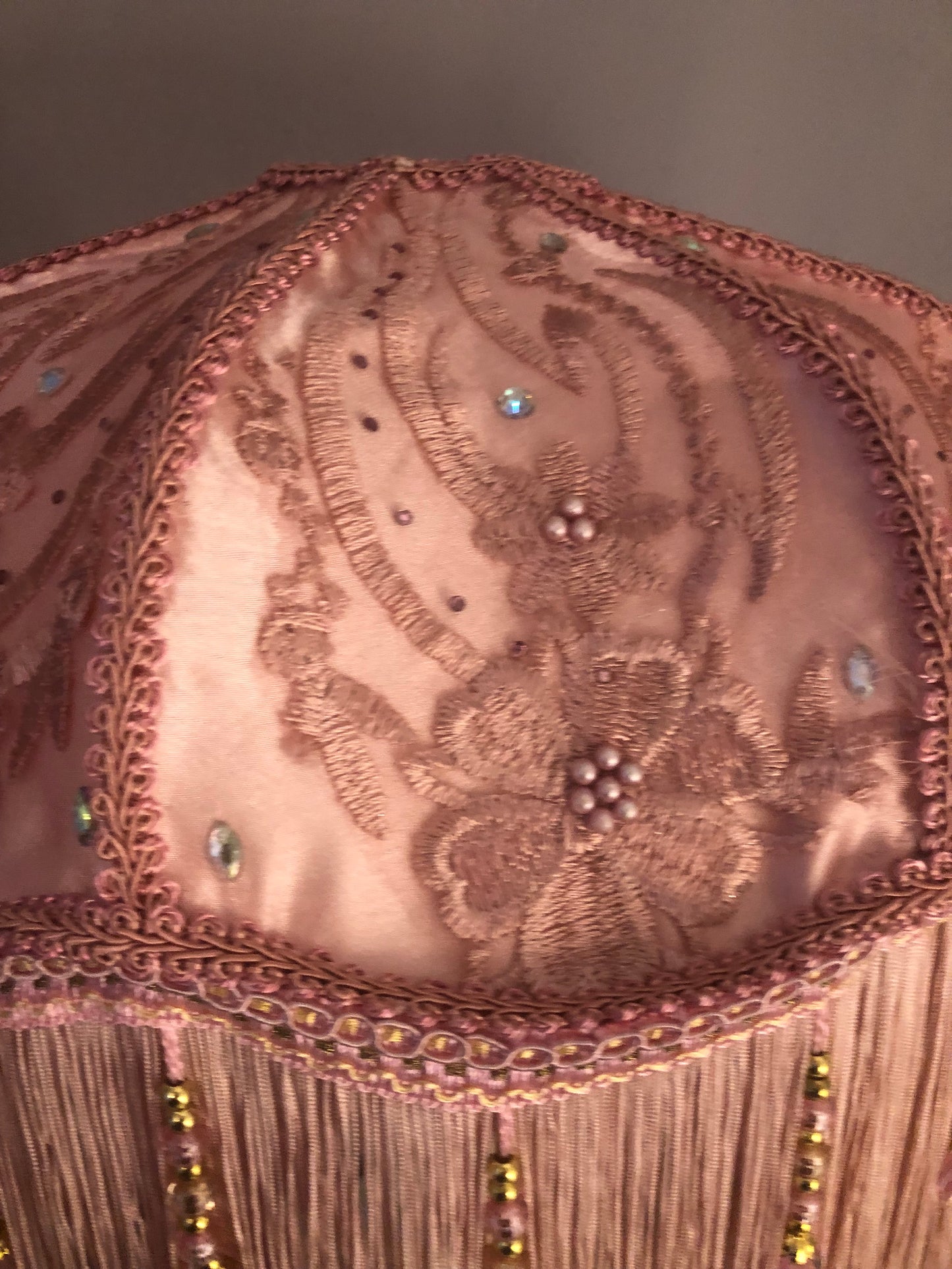 Art Deco Fringed Lampshade The Penelope in pink