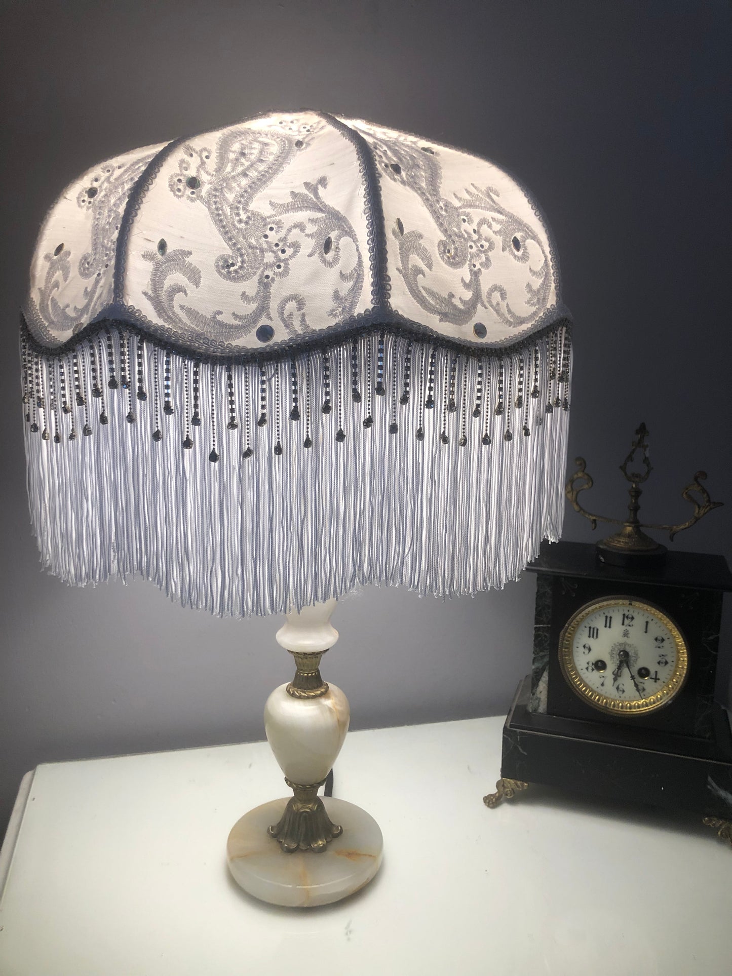 Art Deco Fringed Lampshade: The Whitney