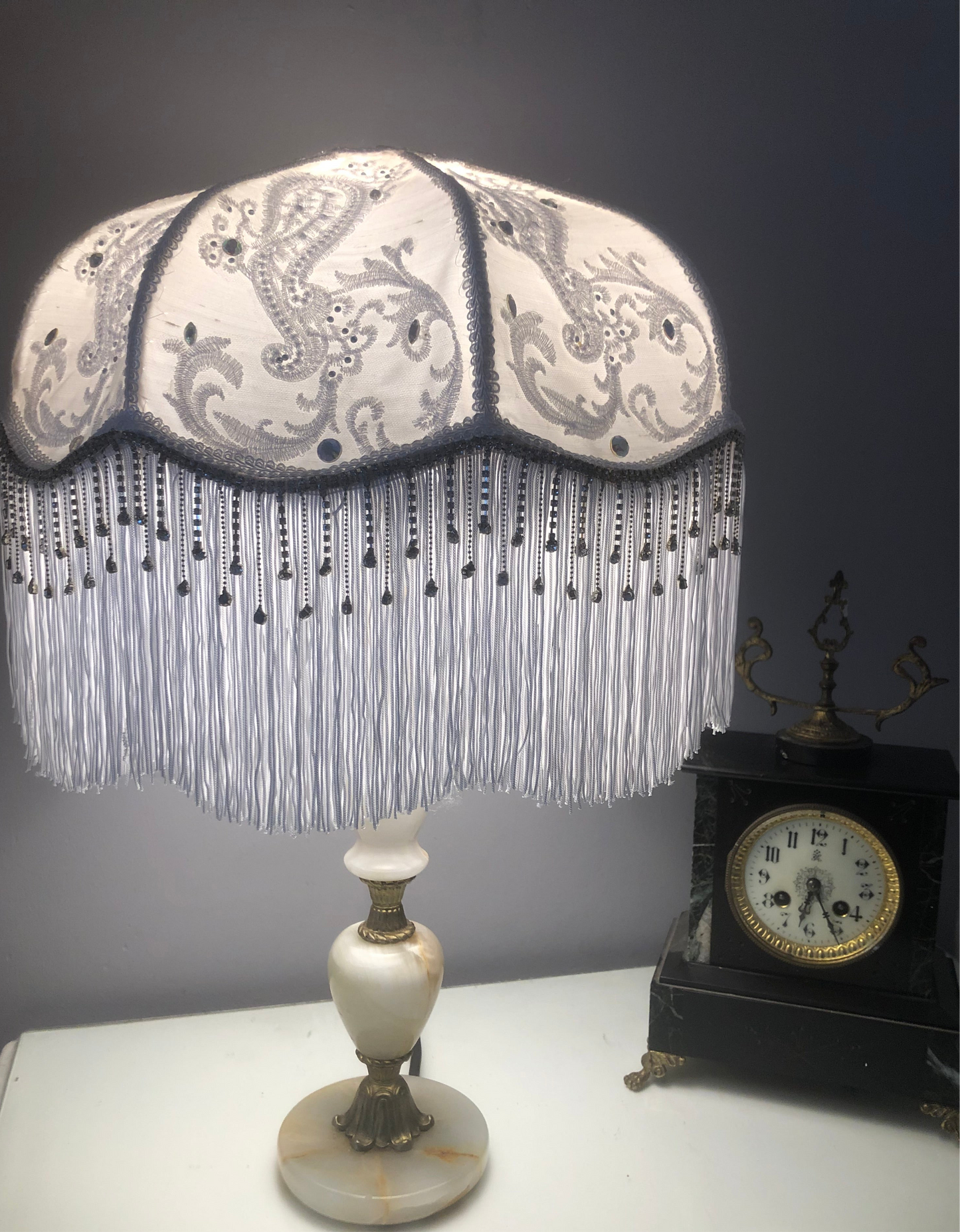 Art Deco Fringed Lampshade: The Whitney