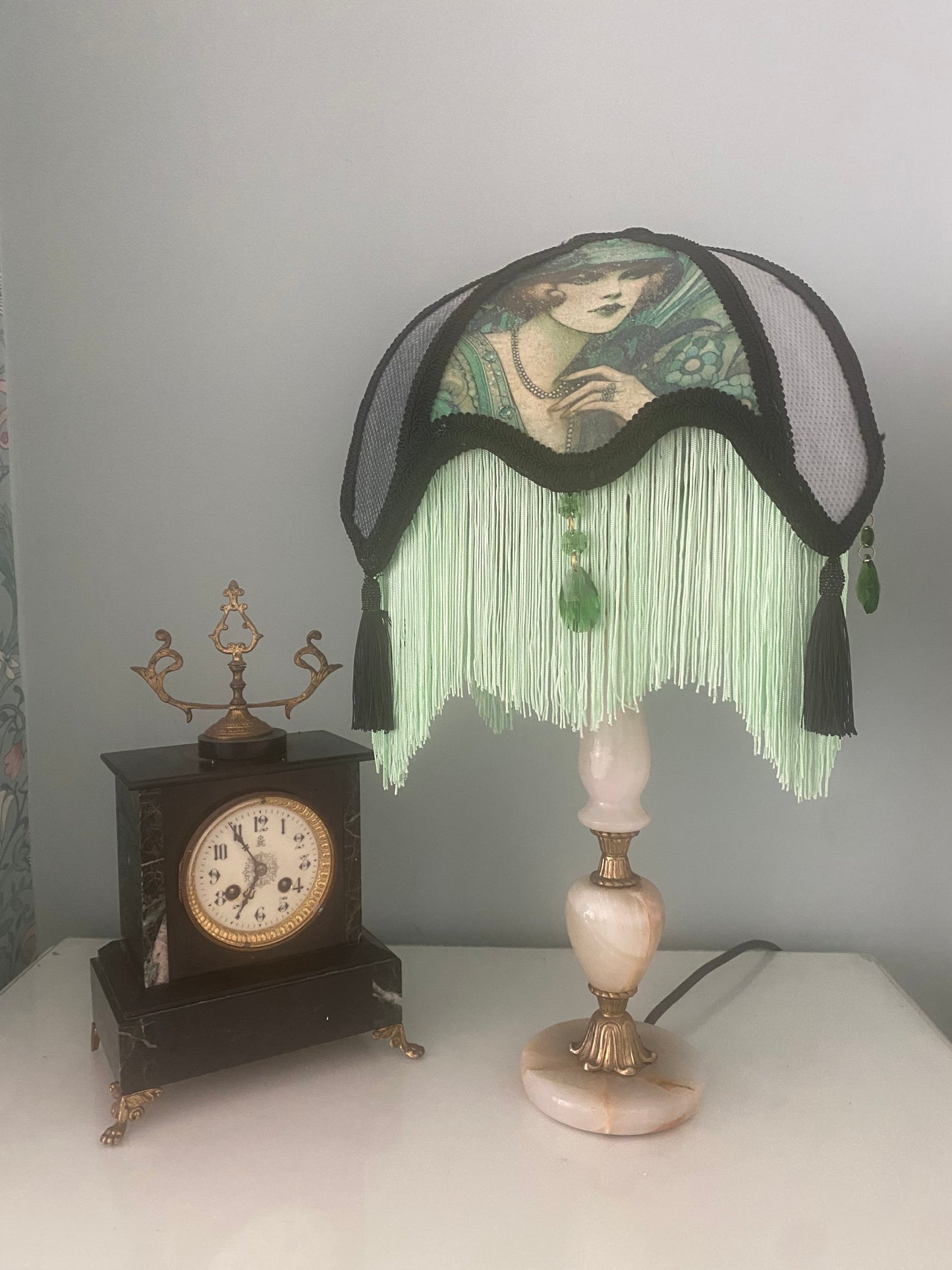 Art Deco fringed lampshade: The Gretta Palour shade