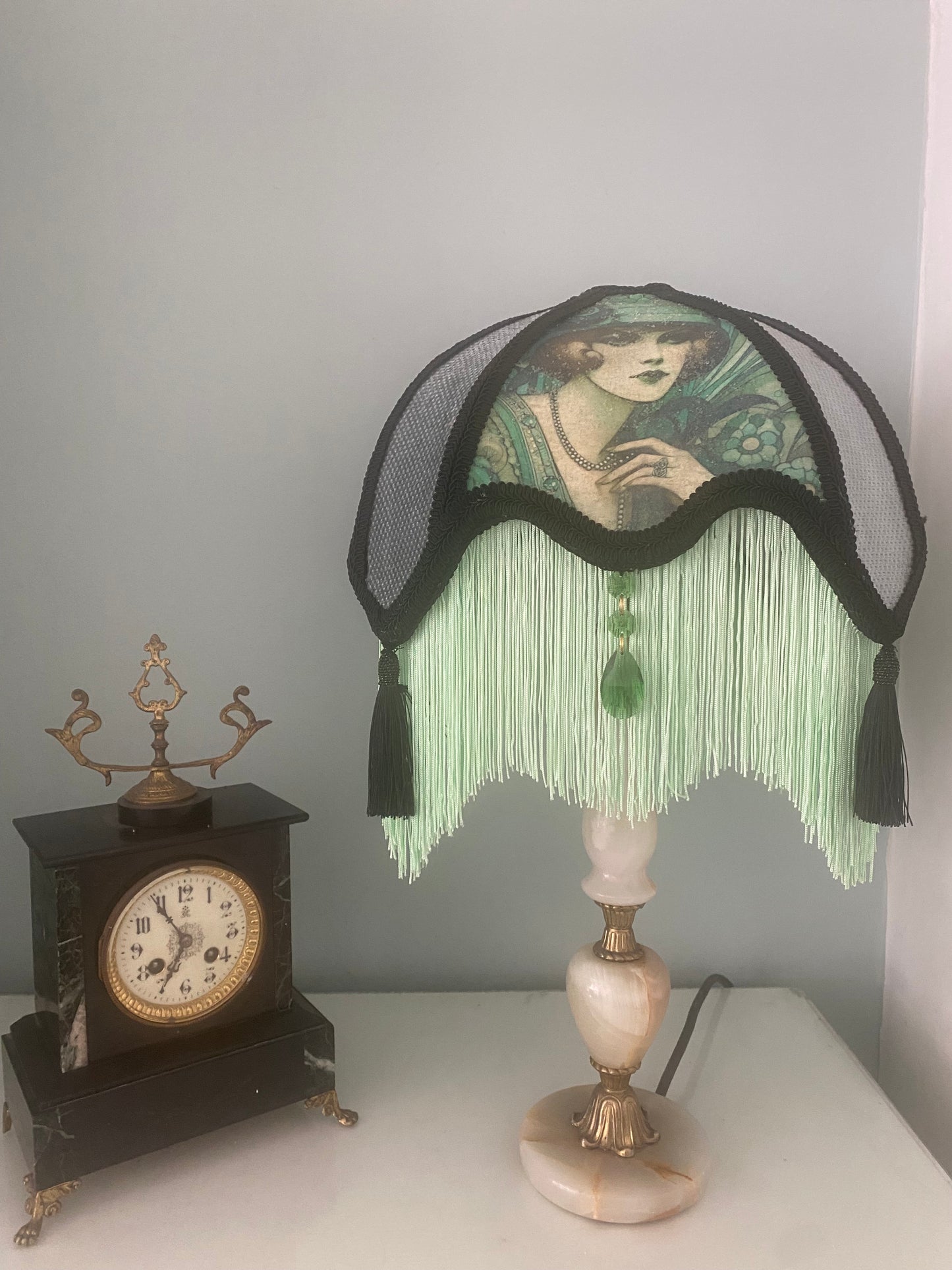 Art Deco fringed lampshade: The Gretta Palour shade