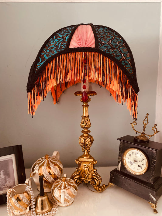 Art Deco  fringed lampshade: The Sunset Palour  shade
