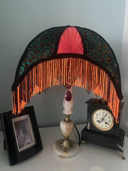 Art Deco  fringed lampshade: The Sunset Palour  shade